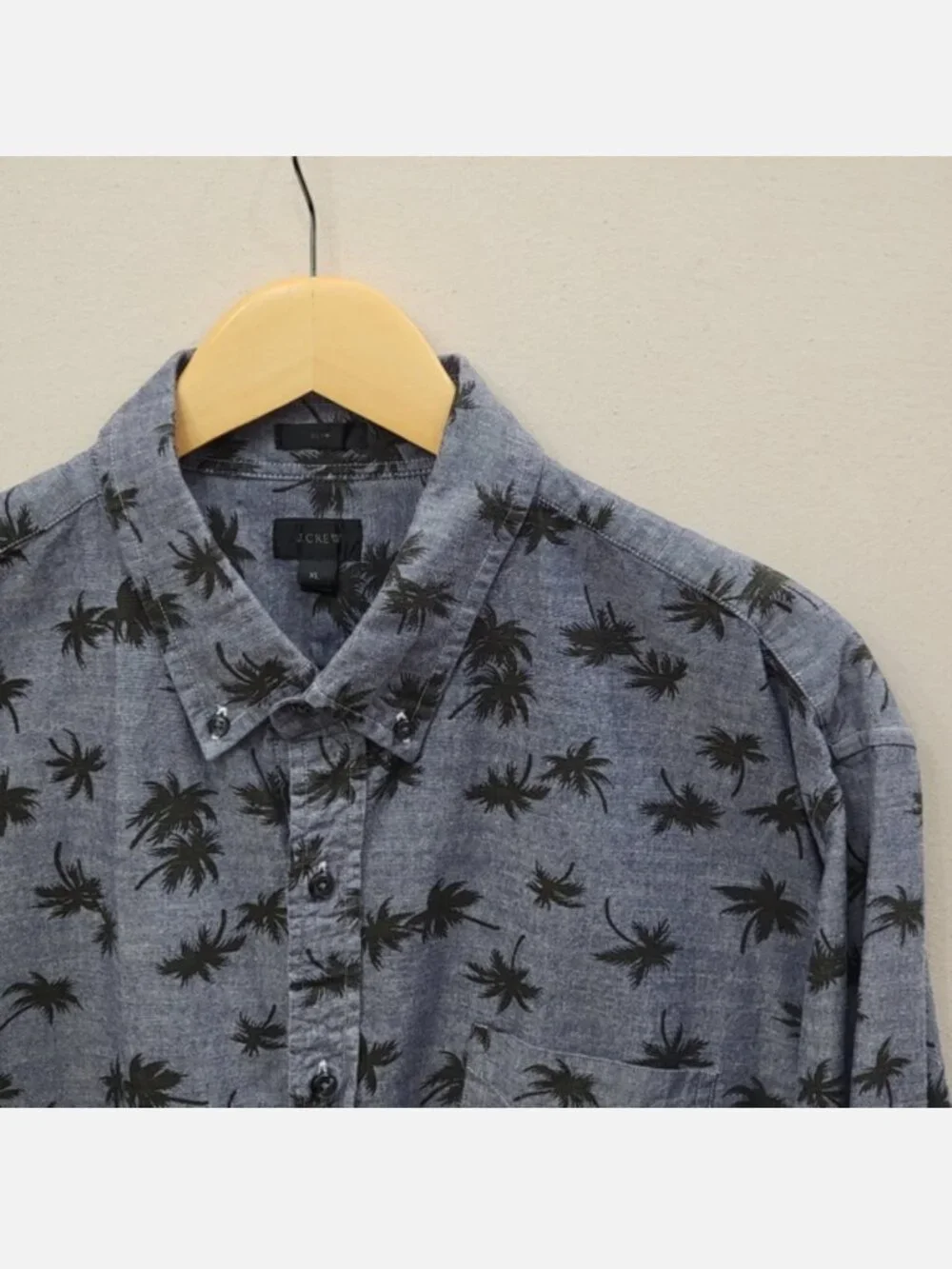 J. Crew Palm Patterned Slim Fit Buttton Down XL